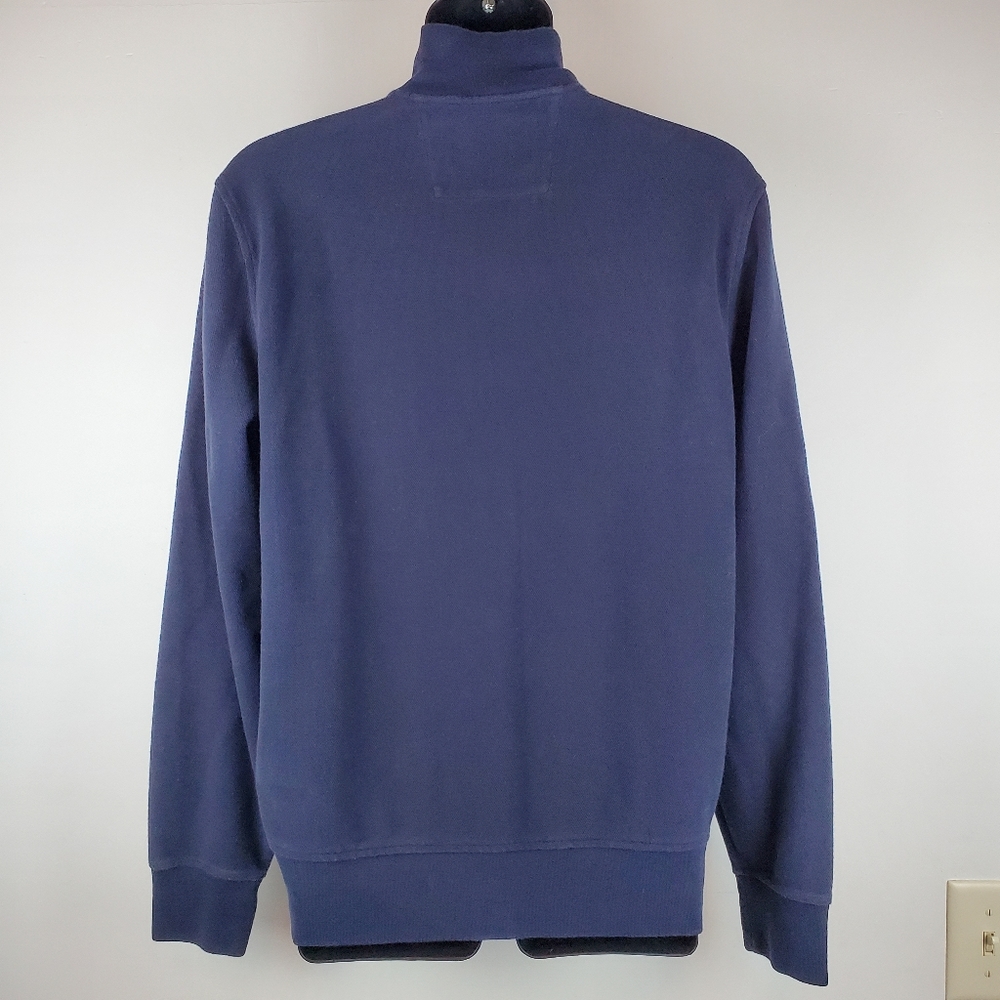 Banana Republic Navy Tight Knit Zip Up Jacket Size L Mens - Picture 7 of 10